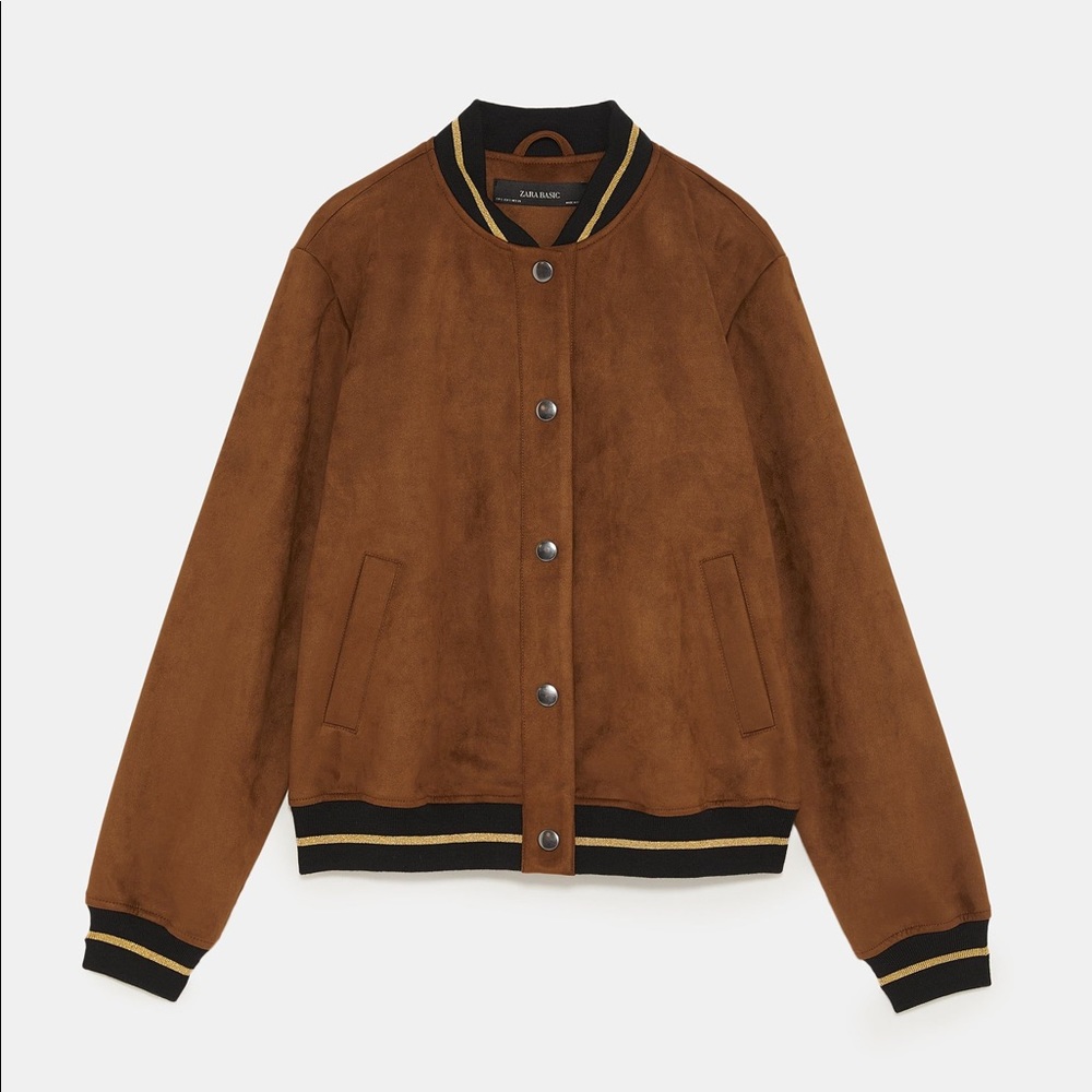 Zara brown bomber jacket